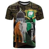 Personalized Cote dIvoire Independence Day T Shirt Ivory Coast Elephant African Pattern - Wonder Print Shop