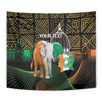 Personalized Cote dIvoire Independence Day Tapestry Ivory Coast Elephant African Pattern - Wonder Print Shop