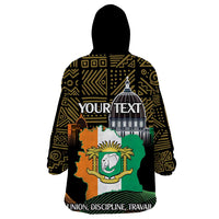 Personalized Cote dIvoire Independence Day Wearable Blanket Hoodie Ivory Coast Elephant African Pattern - Wonder Print Shop