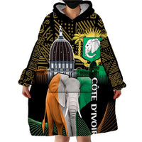 Personalized Cote dIvoire Independence Day Wearable Blanket Hoodie Ivory Coast Elephant African Pattern - Wonder Print Shop