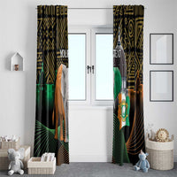 Personalized Cote dIvoire Independence Day Window Curtain Ivory Coast Elephant African Pattern - Wonder Print Shop