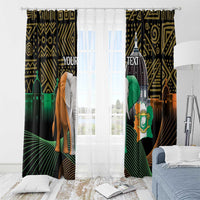 Personalized Cote dIvoire Independence Day Window Curtain Ivory Coast Elephant African Pattern - Wonder Print Shop