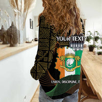 Personalized Cote dIvoire Independence Day Women Casual Shirt Ivory Coast Elephant African Pattern - Wonder Print Shop