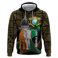 Personalized Cote dIvoire Independence Day Zip Hoodie Ivory Coast Elephant African Pattern - Wonder Print Shop