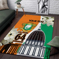 Personalized Ivory Coast Independence Day Area Rug Ornithogalum Arabicum Happy 64 Years Anniversary - Wonder Print Shop