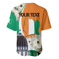 Personalized Ivory Coast Independence Day Baseball Jersey Ornithogalum Arabicum Happy 64 Years Anniversary - Wonder Print Shop