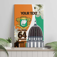 Personalized Ivory Coast Independence Day Canvas Wall Art Ornithogalum Arabicum Happy 64 Years Anniversary - Wonder Print Shop