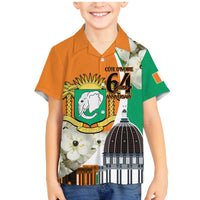 Personalized Ivory Coast Independence Day Family Matching Mermaid Dress and Hawaiian Shirt Ornithogalum Arabicum Happy 64 Years Anniversary - Wonder Print Shop