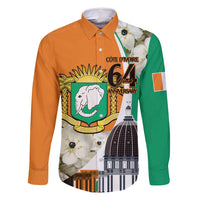 Personalized Ivory Coast Independence Day Family Matching Off Shoulder Maxi Dress and Hawaiian Shirt Ornithogalum Arabicum Happy 64 Years Anniversary - Wonder Print Shop