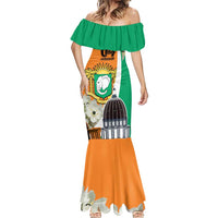 Personalized Ivory Coast Independence Day Mermaid Dress Ornithogalum Arabicum Happy 64 Years Anniversary - Wonder Print Shop