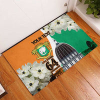 Personalized Ivory Coast Independence Day Rubber Doormat Ornithogalum Arabicum Happy 64 Years Anniversary - Wonder Print Shop