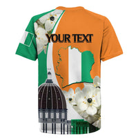 Personalized Ivory Coast Independence Day Rugby Jersey Ornithogalum Arabicum Happy 64 Years Anniversary - Wonder Print Shop