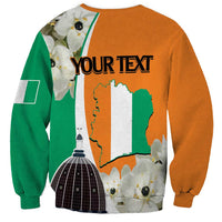 Personalized Ivory Coast Independence Day Sweatshirt Ornithogalum Arabicum Happy 64 Years Anniversary - Wonder Print Shop