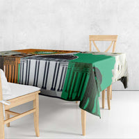 Personalized Ivory Coast Independence Day Tablecloth Ornithogalum Arabicum Happy 64 Years Anniversary - Wonder Print Shop