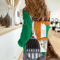 Personalized Ivory Coast Independence Day Women Casual Shirt Ornithogalum Arabicum Happy 64 Years Anniversary - Wonder Print Shop