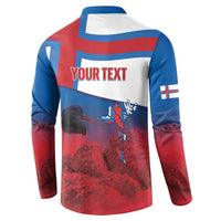 Faroe Islands National Day Button Sweatshirt Olavsoka Faroes Map With Tjaldur - Wonder Print Shop