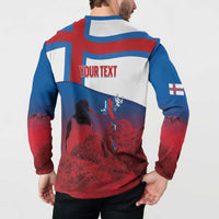 Faroe Islands National Day Button Sweatshirt Olavsoka Faroes Map With Tjaldur - Wonder Print Shop