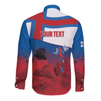 Faroe Islands National Day Long Sleeve Button Shirt Olavsoka Faroes Map With Tjaldur - Wonder Print Shop