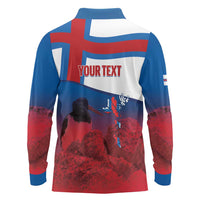Faroe Islands National Day Long Sleeve Polo Shirt Olavsoka Faroes Map With Tjaldur - Wonder Print Shop