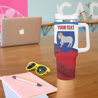 Faroe Islands National Day Tumbler With Handle Olavsoka Faroes Map With Tjaldur - Wonder Print Shop