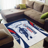 Custom Dominican Republic Football Area Rug Vamos Los Quisqueyanos - Wonder Print Shop