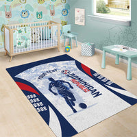 Custom Dominican Republic Football Area Rug Vamos Los Quisqueyanos - Wonder Print Shop