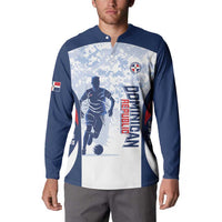 Custom Dominican Republic Football Button Sweatshirt Vamos Los Quisqueyanos - Wonder Print Shop