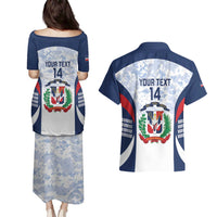 Custom Dominican Republic Football Couples Matching Puletasi and Hawaiian Shirt Vamos Los Quisqueyanos - Wonder Print Shop