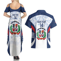 Custom Dominican Republic Football Couples Matching Summer Maxi Dress and Hawaiian Shirt Vamos Los Quisqueyanos - Wonder Print Shop