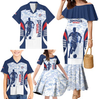 Custom Dominican Republic Football Family Matching Mermaid Dress and Hawaiian Shirt Vamos Los Quisqueyanos - Wonder Print Shop