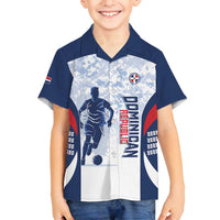 Custom Dominican Republic Football Family Matching Off Shoulder Maxi Dress and Hawaiian Shirt Vamos Los Quisqueyanos - Wonder Print Shop