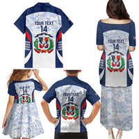 Custom Dominican Republic Football Family Matching Puletasi and Hawaiian Shirt Vamos Los Quisqueyanos - Wonder Print Shop
