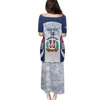 Custom Dominican Republic Football Family Matching Puletasi and Hawaiian Shirt Vamos Los Quisqueyanos - Wonder Print Shop