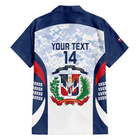 Custom Dominican Republic Football Family Matching Short Sleeve Bodycon Dress and Hawaiian Shirt Vamos Los Quisqueyanos - Wonder Print Shop