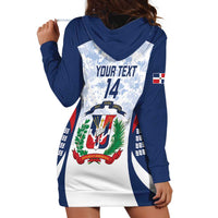 Custom Dominican Republic Football Hoodie Dress Vamos Los Quisqueyanos - Wonder Print Shop