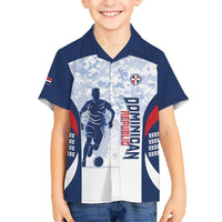 Custom Dominican Republic Football Kid Hawaiian Shirt Vamos Los Quisqueyanos - Wonder Print Shop