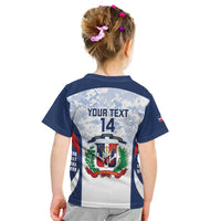 Custom Dominican Republic Football Kid T Shirt Vamos Los Quisqueyanos - Wonder Print Shop