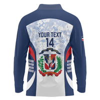 Custom Dominican Republic Football Long Sleeve Polo Shirt Vamos Los Quisqueyanos - Wonder Print Shop