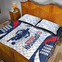 Custom Dominican Republic Football Quilt Bed Set Vamos Los Quisqueyanos - Wonder Print Shop