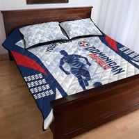Custom Dominican Republic Football Quilt Bed Set Vamos Los Quisqueyanos - Wonder Print Shop