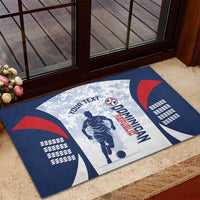 Custom Dominican Republic Football Rubber Doormat Vamos Los Quisqueyanos - Wonder Print Shop