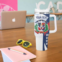 Custom Dominican Republic Football Tumbler With Handle Vamos Los Quisqueyanos - Wonder Print Shop