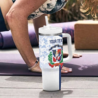 Custom Dominican Republic Football Tumbler With Handle Vamos Los Quisqueyanos - Wonder Print Shop