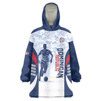 Custom Dominican Republic Football Wearable Blanket Hoodie Vamos Los Quisqueyanos - Wonder Print Shop