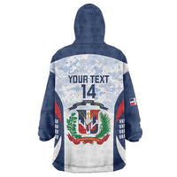 Custom Dominican Republic Football Wearable Blanket Hoodie Vamos Los Quisqueyanos - Wonder Print Shop