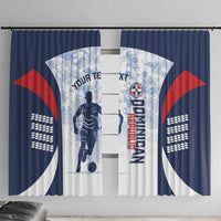 Custom Dominican Republic Football Window Curtain Vamos Los Quisqueyanos - Wonder Print Shop