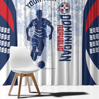 Custom Dominican Republic Football Window Curtain Vamos Los Quisqueyanos - Wonder Print Shop