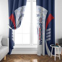 Custom Dominican Republic Football Window Curtain Vamos Los Quisqueyanos - Wonder Print Shop