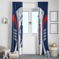 Custom Dominican Republic Football Window Curtain Vamos Los Quisqueyanos - Wonder Print Shop