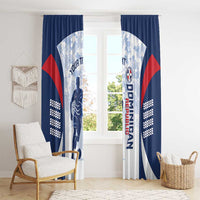 Custom Dominican Republic Football Window Curtain Vamos Los Quisqueyanos - Wonder Print Shop